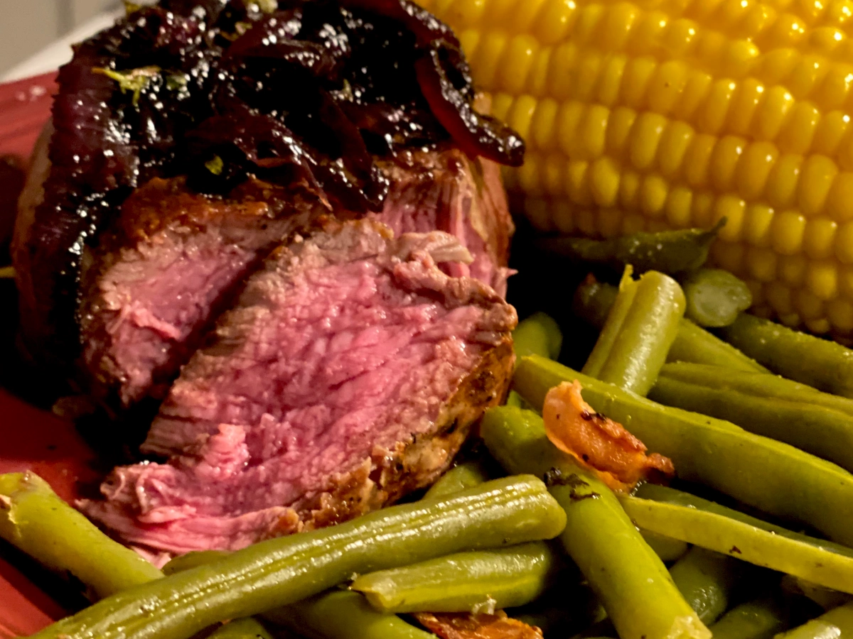 Stove Top Beef Tenderloin with Carmelized Red Onion Glaze