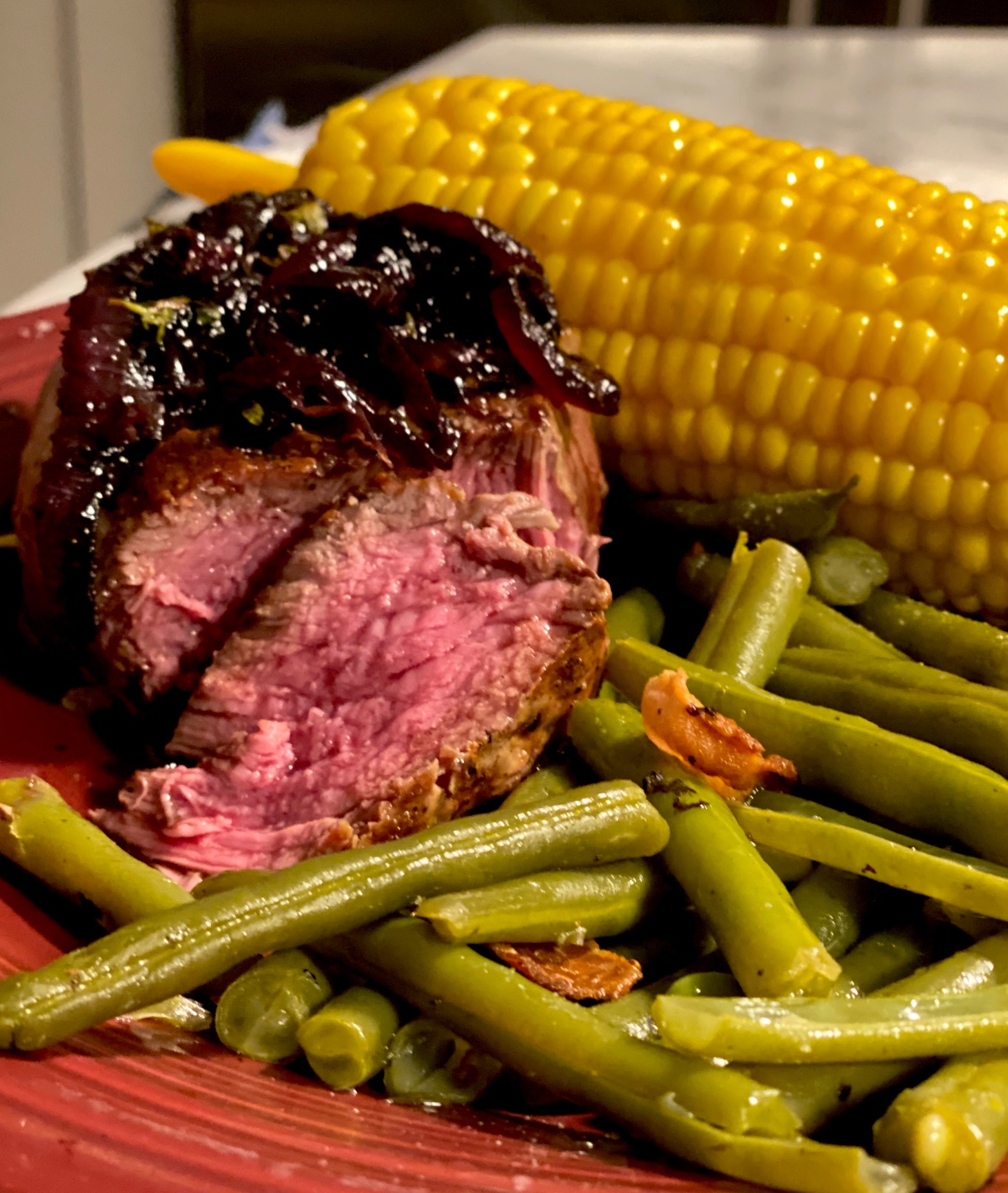 Stove Top Beef Tenderloin with Carmelized Red Onion Glaze